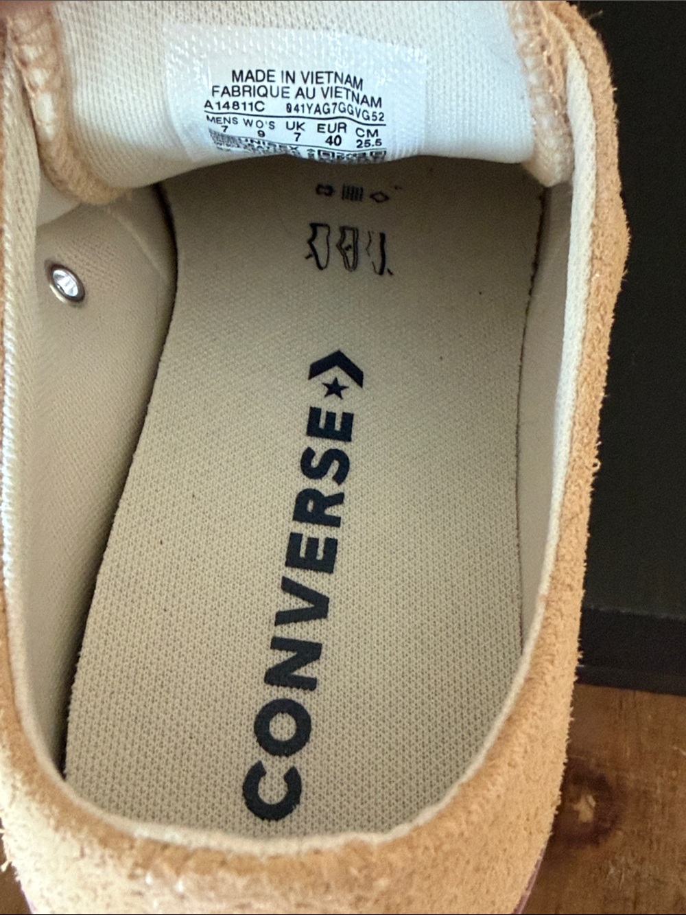 Converse Chuck Taylor All Star Ox sneakers in a beige or "Coastal Dune" suede - Picture 7 of 8